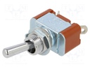 Switch: toggle; Pos: 2; SPDT; ON-ON; 6A/250VAC; 20A/30VDC; -10÷70°C