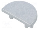 Cap for LED profiles; silver; ABS; Application: ARC12