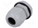 Cable gland; PG13,5; IP68; Mat: polyamide; grey; UL94V-2; 15.8mm