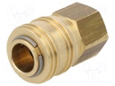 Quick connection coupling; straight; 35bar; Mat: brass; Seal: NBR