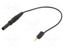 Test leads; 10A; black; gold-plated; 0.15m; Insulation: PVC