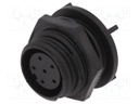 Connector: circular; socket; female; PIN: 6; w/o contacts; IP68