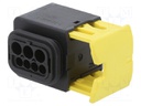 Connector: automotive; plug; female; for cable; w/o contacts