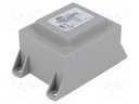 Transformer: encapsulated; 20VA; 230VAC; 15V; 1.33A; Mounting: PCB