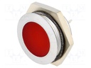 Indicator: LED; flat; 24÷28VDC; Cutout: Ø22mm; IP67; metal