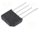 Bridge rectifier: one-phase; Urmax: 200V; Ifsm: 125A; KBL; If: 4A