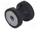 Vibration damper; M4; Ø: 15mm; rubber; L: 15mm; H: 4mm; 155N; 41N/mm