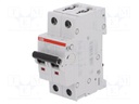 Circuit breaker; 400VAC; Inom: 6A; Poles: 2; DIN; Charact: C; 10kA