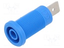 Socket; 4mm banana; 36A; 1kV; blue; nickel plated; on panel,screw