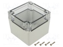 Enclosure: multipurpose; X: 105mm; Y: 105mm; Z: 90mm; ZP; ABS; IP67