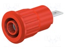 Socket; 4mm banana; 24A; 1kV; Cutout: Ø12.2mm; red; nickel plated