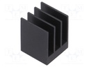 Heatsink: extruded; grilled; black; L: 15mm; W: 15mm; H: 19.5mm