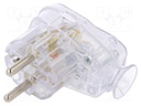 Connector: AC supply; plug; Layout: 2P+PE; natural (transparent)