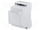 Enclosure: for DIN rail mounting; Y: 89mm; X: 53mm; Z: 65mm; ABS