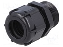 Cable gland; with long thread; PG21; IP68; Mat: polyamide; black