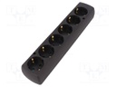 Connector: AC supply; splitter; Layout: 2P+PE; black; 250VAC; 16A