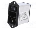 Connector: AC supply; socket; male; 1A; 250VAC; IEC 60320; 10mH