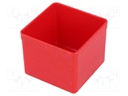 Container: for boxes; 54x54x45mm; red; polystyrene