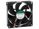 Fan: DC; axial; 12VDC; 92x92x25mm; 127.42m3/h; 47dBA; ball bearing