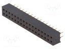 Socket; pin strips; female; PIN: 34; straight; 2mm; THT; 2x17