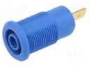 Socket; 4mm banana; 24A; 1kV; Cutout: Ø12.2mm; blue; gold-plated