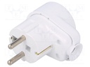 Connector: AC supply; plug/socket; Layout: 2P+PE; white; 250VAC