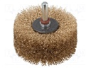 Brush; 80mm; for wood; Mounting: rod 8mm; V: wire; Plating: brass