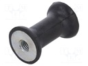 Vibration damper; M6; Ø: 20mm; rubber; L: 30mm; H: 6mm; 172N; 23N/mm