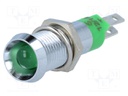 Indicator: LED; recessed; 12÷14VDC; Cutout: Ø8.2mm; IP67; metal