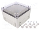 Enclosure: wall mounting; X: 190mm; Y: 190mm; Z: 130mm; EK; grey; IK08