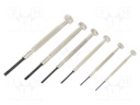 Screwdrivers; Pcs: 6; precision; Package: box; Bit: Phillips,slot