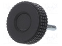 Knob; Ø: 39.5mm; Ext.thread: M6; 30mm; H: 26.5mm; technopolymer (PP)