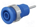 Socket; 4mm banana; 24A; 1kV; L: 35.5mm; blue; nickel plated