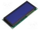 Display: LCD; alphanumeric; STN Positive; 20x4; blue; LED; PIN: 18