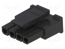 Plug; wire-board; female; Micro-Fit 3.0; 3mm; PIN: 4; w/o contacts