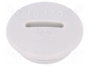 Stopper; PG13,5; IP54; Mat: polyamide; light grey