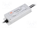 Power supply: switched-mode; LED; 60W; 12VDC; 5A; 180÷295VAC; IP67