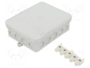 Enclosure: junction box; X: 100mm; Y: 125mm; Z: 40mm; polyetylene