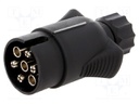 Connector: automotive; plug; PIN: 7; nickel plated; 12VDC; 7mm