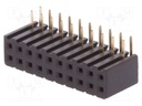 Socket; pin strips; female; PIN: 20; angled 90°; 2mm; THT; 2x10