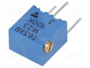 Potentiometer: mounting; multiturn; 100kΩ; 250mW; ±10%; linear