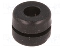 Grommet; Ømount.hole: 6mm; Øhole: 4mm; PVC; black; -30÷60°C; UL94V-2