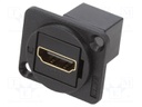 Coupler; HDMI socket,both sides; FT; gold-plated; 19x24mm