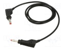 Test lead; 19A; banana plug 4mm,both sides; Len: 0.5m; black