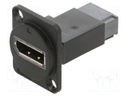 Coupler; DisplayPort socket,both sides; FT; 19x24mm; Mat: plastic