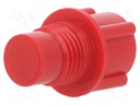 Bottom cartridge cap; Colour: red; screwed rod; Mat: polyetylene