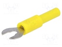 Adapter; banana 4mm socket,fork terminal; 60VDC; 36A; yellow