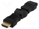 Adapter; HDMI plug,HDMI plug movable 360°; Colour: black