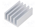 Heatsink: extruded; grilled; natural; L: 25mm; W: 19mm; H: 14mm; plain