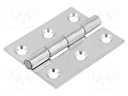 Hinge; Width: 40mm; zinc-plated steel; natural; H: 50mm; Holes no: 6